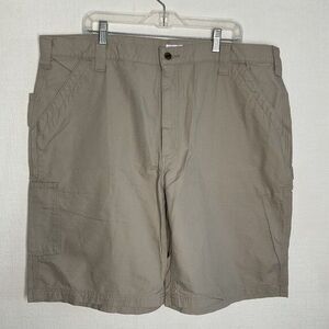 NWT New with tags Carhartt Khaki Tan Flat Front Bermuda Shorts Men Size 42"X10"